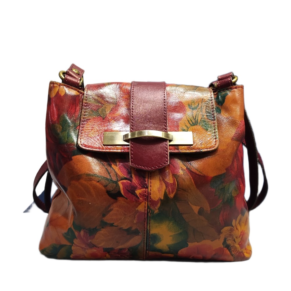 Patricia Nash Larone Shoulder Bag Womens Multi Floral Flap Magnetic Closure